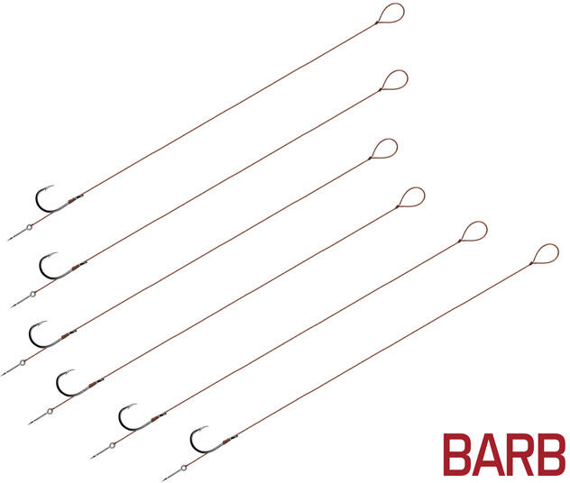 Bas de ligne Delphin Proxi Sting / par 6 12cm / 0,10mm / BARB #6 / Sting 5mm Beige, Gray, Red 12cm / 0,10mm / BARB #6 / Sting 5mm