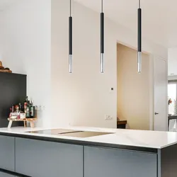 Pendelleuchte 3-flammig Metall Hängelampe Esszimmer Design Pendelleuchte 3 flammig schwarz, aus Stahl mit chrom Akzent, 1x G9, DxH 8x110 cm