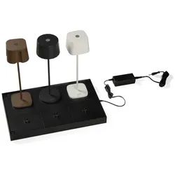 Ladestation CHARGER für Konstsmide Akkuleuchten, 6-fach, inkl. Netzteil + Ebenen-Verbindern, IP20, schwarz KON-7817-750