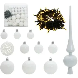 vidaXL, Christbaumschmuck, Kira (mit LEDs und weissen Bällen) (1x)