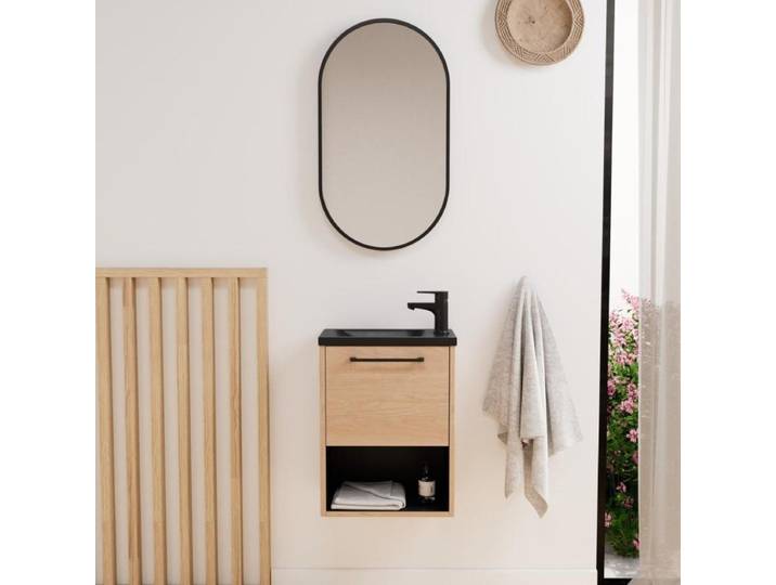 Ensemble lave-mains NIKA avec niche et miroir ovale