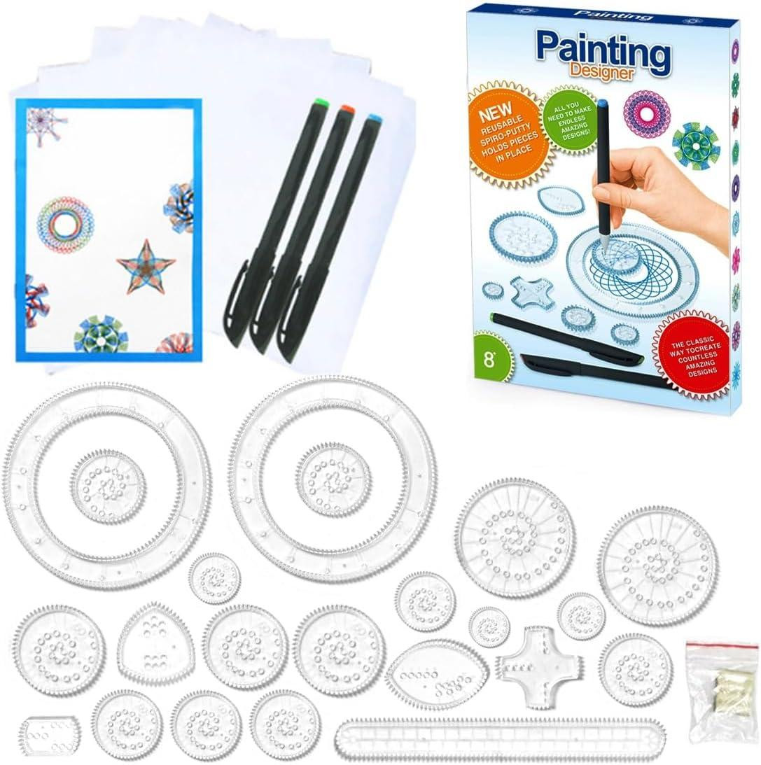 Spiral Designer 26-delige multifunctionele spirographie tekenset voor creatieve spiralen