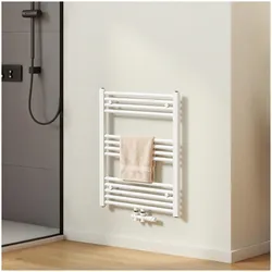 Emke Elektrischer Badheizkörper, Badheizung Elektrisch, Weiss 100x60cm 520W, Heizkörper, Weiss