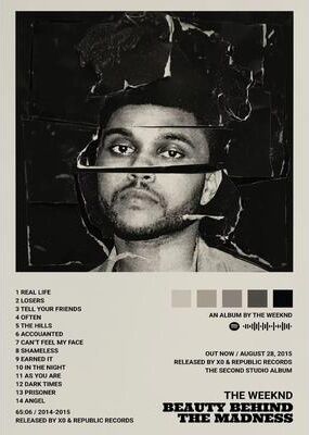Uplifted Finds The Weeknd Starboy Music Album Poster   Hip Hop Icon Canvas Wall Art dm8 2 20 X 30 Cm Unframed