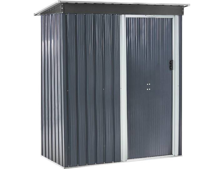 BELIANI Gerätehaus Graphitgrau aus Stahl Wasserdicht Metall Geräteschuppen Gartenschuppen Gartenhaus Outdoor Aufbewahrung Stauraum