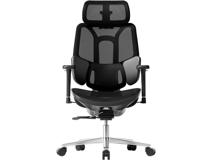 Bürostuhl E3 Air mit dynamischer Lendenstütze und 3D-Kopfstütze Schwarz, 57x39x76 cm, Büromöbel, Bürostühle, Drehstühle