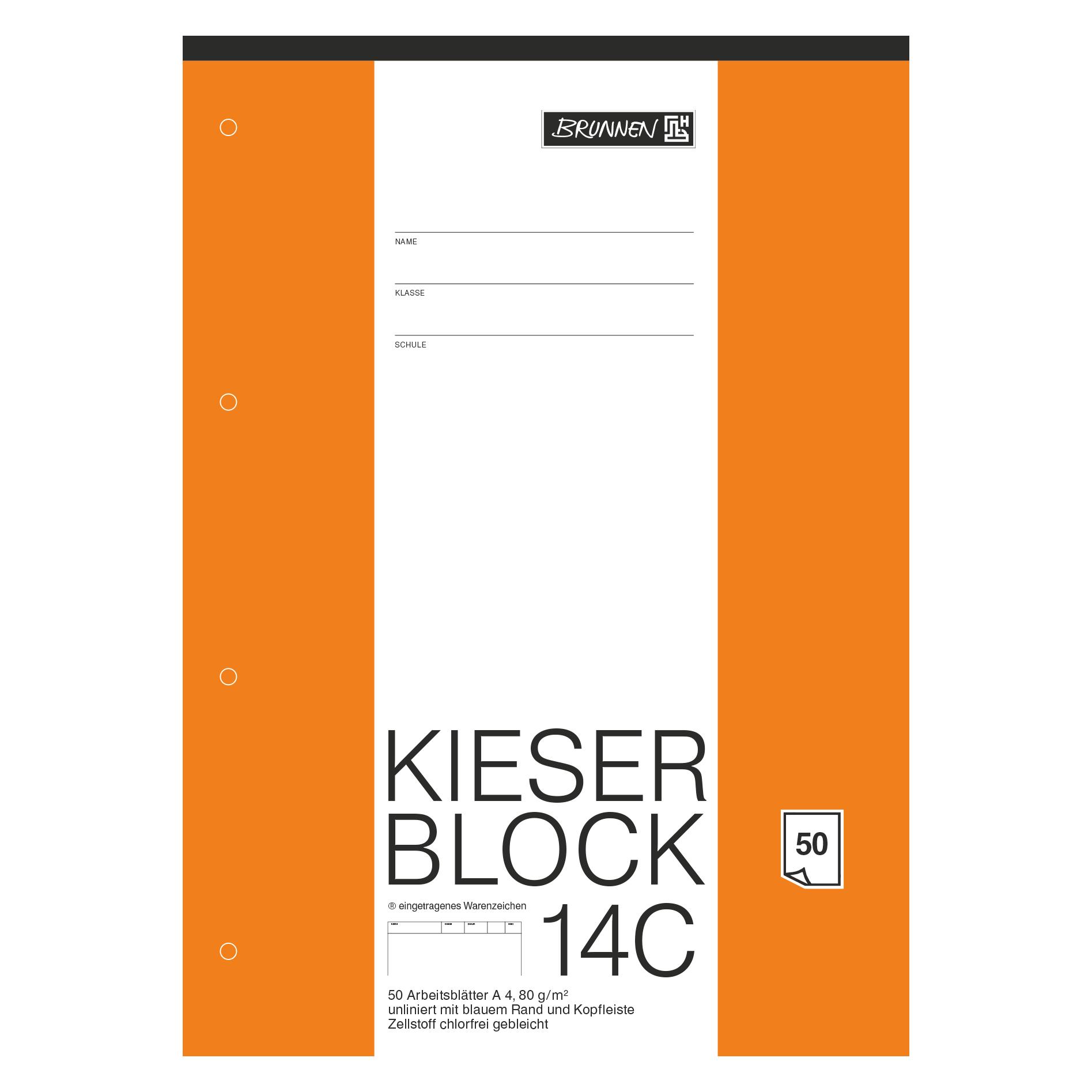 Brunnen Arbeitsblock Kieserblock gelocht DIN A4 blanko (A4, Blanko) (1042924)