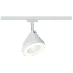 Paulmann 1-Phasen LED Schienenspot URAIL ARENA, 230V, 15W 2700K 1180lm 84°, dimmbar, Metall, Weiß / Chrom PAUL-95447