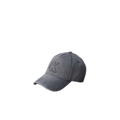 Baseball Cap CALVIN KLEIN "SEASONAL LOGO DENIM CAP", Damen, grau (dunkelgrau), Web, Baumwolle, unifarben, Caps, Regular fit und größenverstellbar