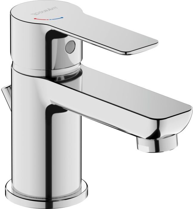 Duravit D-Code Waschtischarmatur S DC1013001010 FreshStart, MinusFlow, mit Zugstange, Chrom Hochglanz