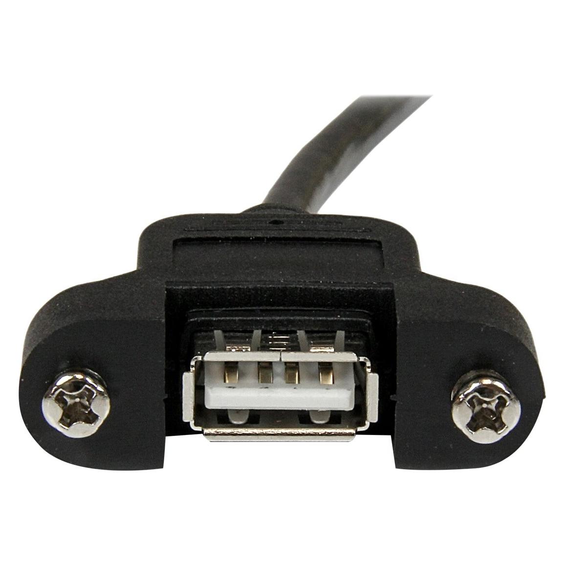 StarTech 90cm USB A Blendenmontage Kabel Bu/St - USB Verlängerungskabel - Einbaubuchsen Kabel Verlängerung (0.90 m, USB 2.0) (USBPNLAFAM3)