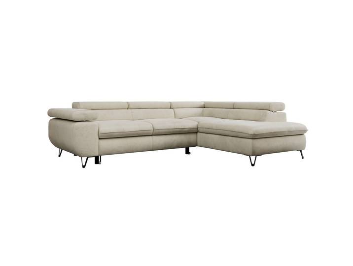 ECKSOFA PEDRO L Beige Velvet - Rechts Seite