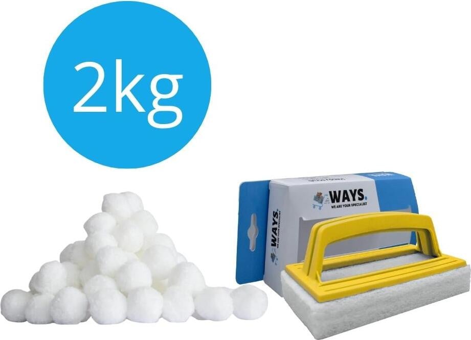 Bestway Flowclear Polysferische filterbollen 2000 gram en WAYS schuurborstel