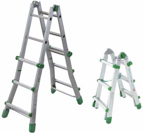 Facal Eurobriko 16 BK/1, 2x6 gradini, 2.88 m - Scala in alluminio telescopica - Altezza stimata operativa 3.80 m