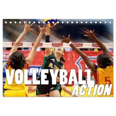 Volleyball Action (Tischkalender 2026 DIN A5 quer), CALVENDO Monatskalender