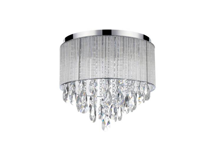 Glandor Deckenleuchte, Klar, Metall, Glas, Uni, rund, 45 cm, RoHS, CE, einfach zu transportieren, Lampen & Leuchten, Innenbeleuchtung, Deckenlampe, Deckenlampen