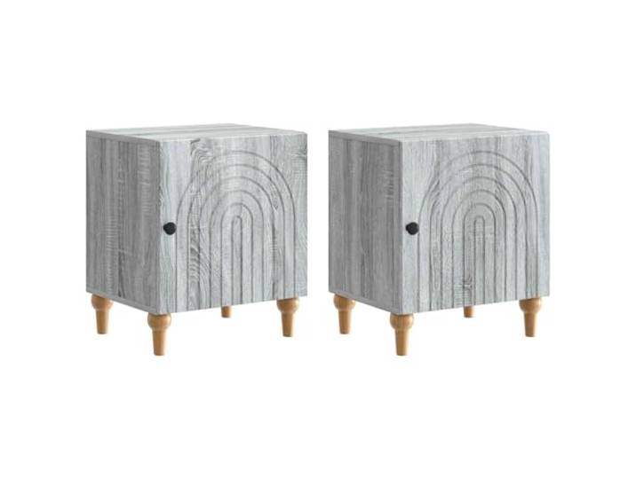 Tmriohed Nachttisch 2er Set Graues Sonoma 43x34,5x50 cm Holzwerkstoff Kompakte Nachtschränke im 2er Set für Schlafzimmer und Wohnzimmer. Bieten praktischen Stauraum mit eleganter Tür.