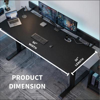Hansabenne Height Adjustable Electric Standing Desk 60 x 30 Inch Sit Stand Desk with Lift-Top Cable Management