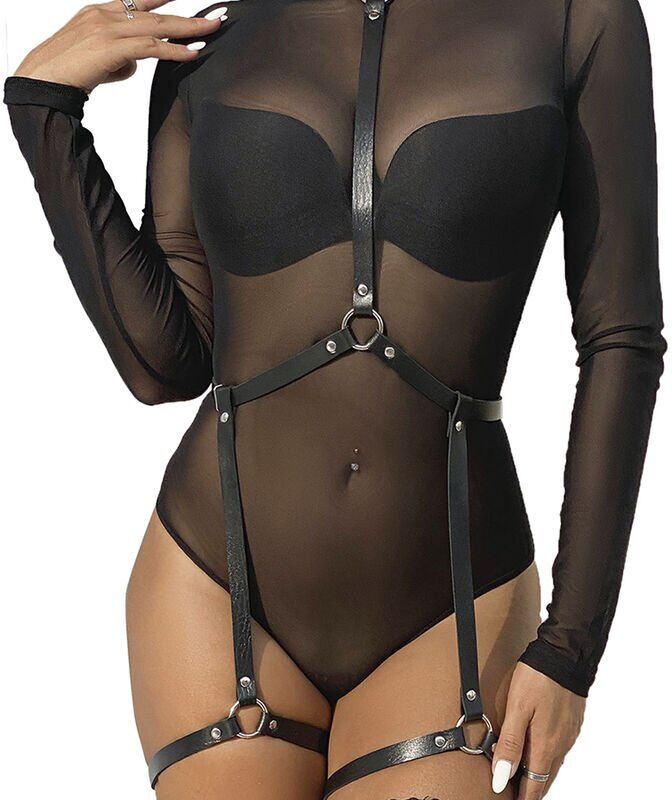 SUBBLIME harnais de corps en cuir noir