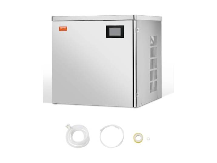 VEVOR Eismaschinenkopf kommerzieller Eisbereiter Eismaschine (nur Kopf) 163 kg/Tag, Kopf aus Edelstahl + PE-Kunststoff Eisbereiter-Kopf mit intelligentem Bedienfeld & Reinigung auf Knopfdruck