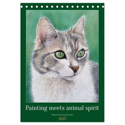 Painting meets animal spirit - Painted animal portraits (Desk Calendar 2027 DIN A5 portrait), CALVENDO 12 Month DeskCalendar