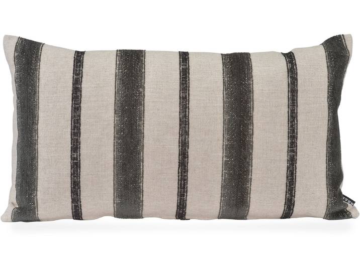 Dekokissen H.O.C.K. Collin , schwarz (schwarz, gestreift), B:70cm H:10cm L:40cm, Leinen, Polyester, Dekokissen_Sitzkissen_Kissenhüllen, Dekokissen, Sofakissen inkl. Füllung, 70x40cm, Dekokissen Streifen, natur