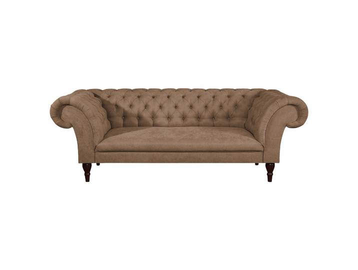 3-Sitzer-Sofa, Braun, 232x79x97 cm, Textil, Armteil Links & Rechts, Modern, Livetastic