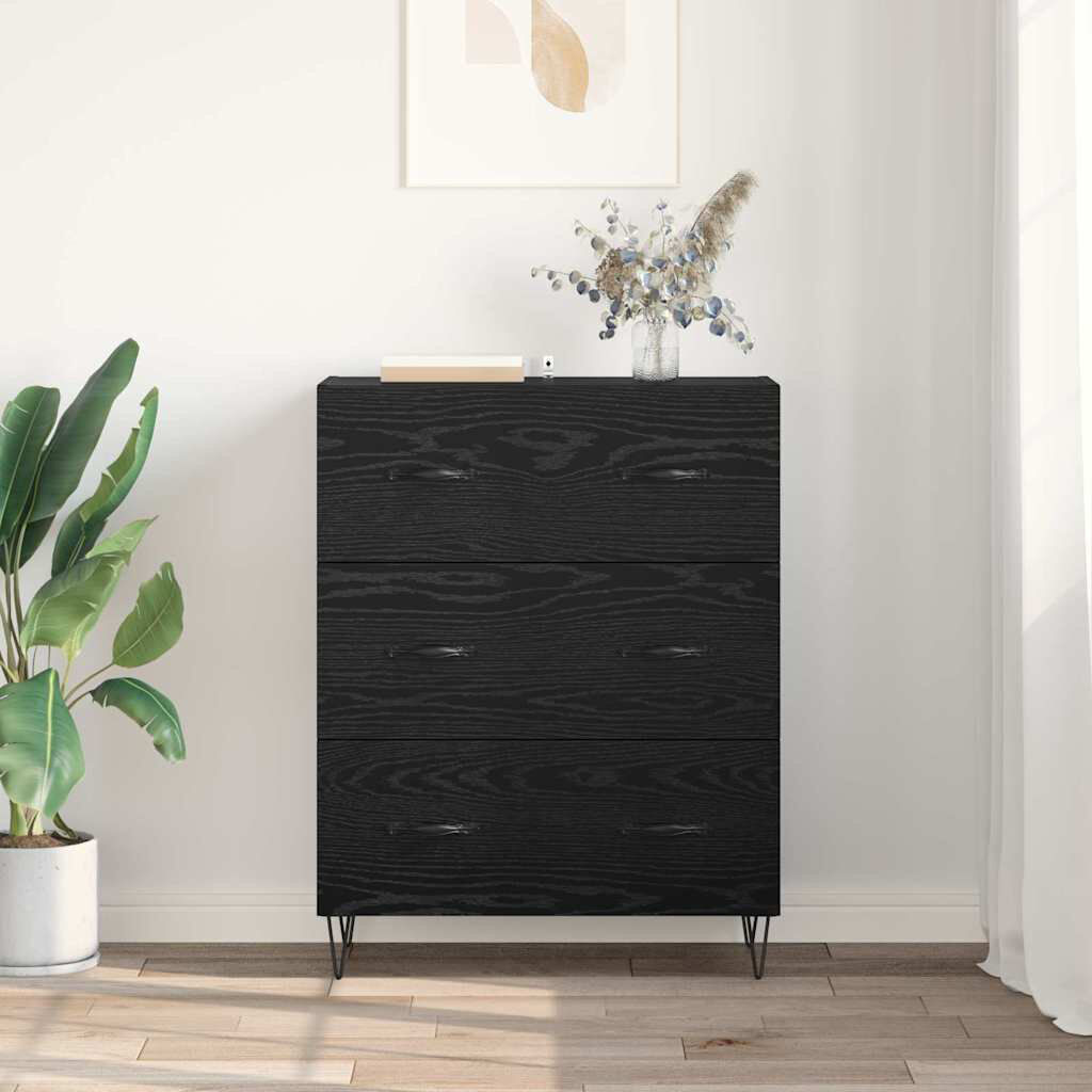 Lily Manor Sideboard Accent Chest Black Oak 90cm H X 69.5cm W X 34cm D