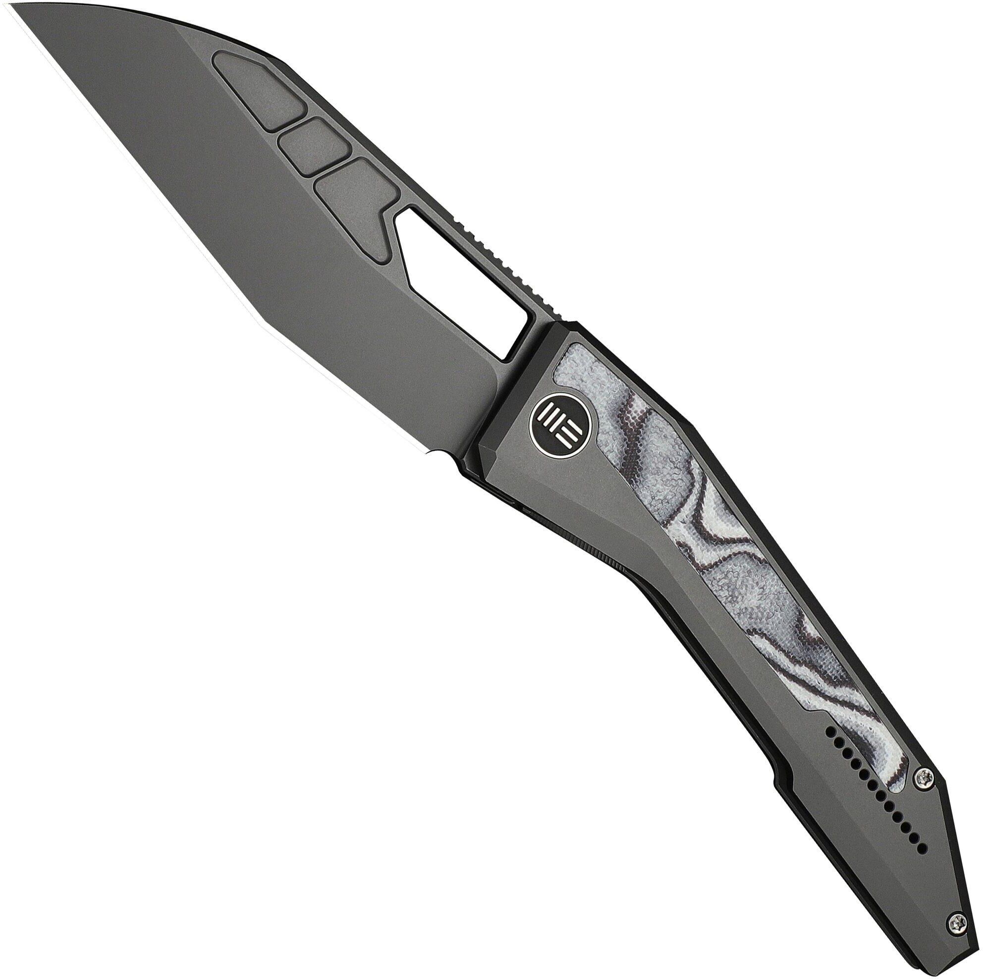 WE Knife Inceptus WE25017-1, Gray Stonewashed M390, Black/White G10 coltello da tasca, Robert Saniscalchi design