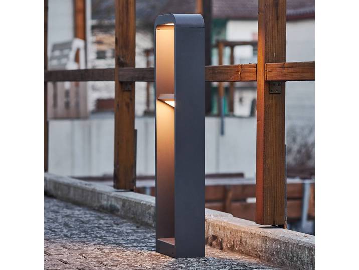 LED Wegeleuchte Darko Lindby, alu / grau / zink, Aluminium, Modern