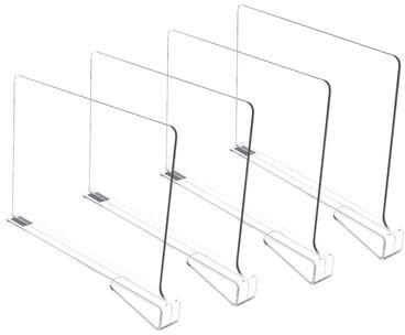 Uplift Treasures Transparent Closet Shelf Divider Organizer Set 4pcs
