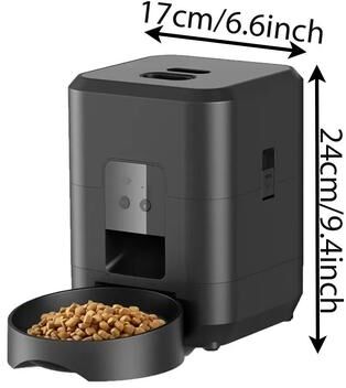 Inspired Finds SmartMeal 2L WiFi Pet Feeder With Camera, Timer & Slow Feeding Control 2l Wifi Black