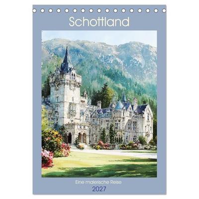 Schottland. Eine malerische Reise (Tischkalender 2027 DIN A5 hoch), CALVENDO Monatskalender