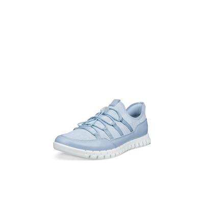 Slip-On Sneaker ECCO "GRUUV LITE", Damen, Gr. 39, blau (hellblau), Leder, Textil, unifarben, Schuhe, Schlupfschuh, Freizeitsneaker, Halbschuh mit Schnellverschluss