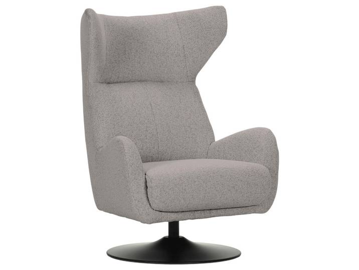Landscape Ohrensessel, Grau, Metall, 80x110x80 cm, Stoffauswahl, Sitzfläche 360° drehbar, Wohnzimmer, Sessel, Ohrensessel