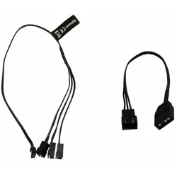 ALPHACOOL Digital RGB LED Y-Kabel 3-fach mit JST Stecker - Schwarz 60cm