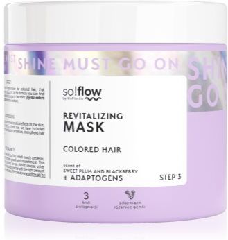 so!flow Coloured Hair Revitalizing Mask máscara revitalizante intensiva para cabelo pintado 400 ml. Coloured Hair Revitalizing Mask