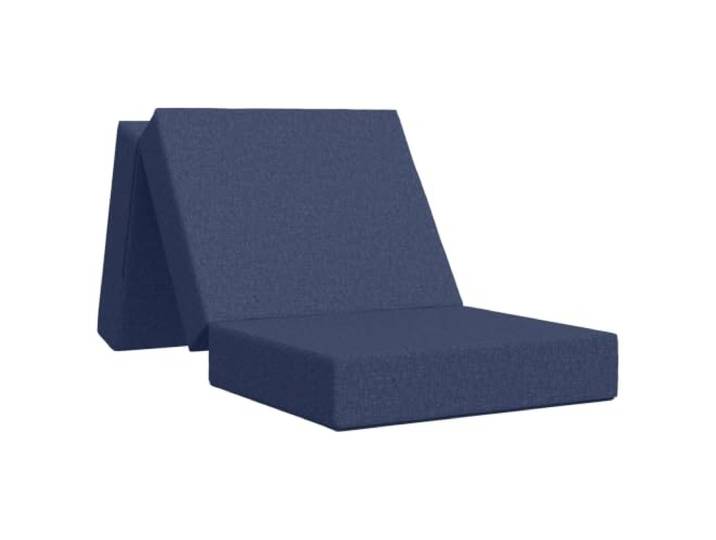 Klappbares Schlafsofa, 90 x 63 x 45 cm, Blau Weiches Polyestergewebe, leichte Schaumstoffpolsterung, manuell verstellbarer Mechanismus, Bezug mit Reißverschluss