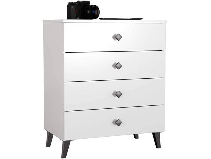 Akord Kommode Mobi Weiß/Schwarz 60X37X73 Cm
