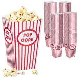 Relaxdays Popcorntüten 100er Set Weiß,Rot