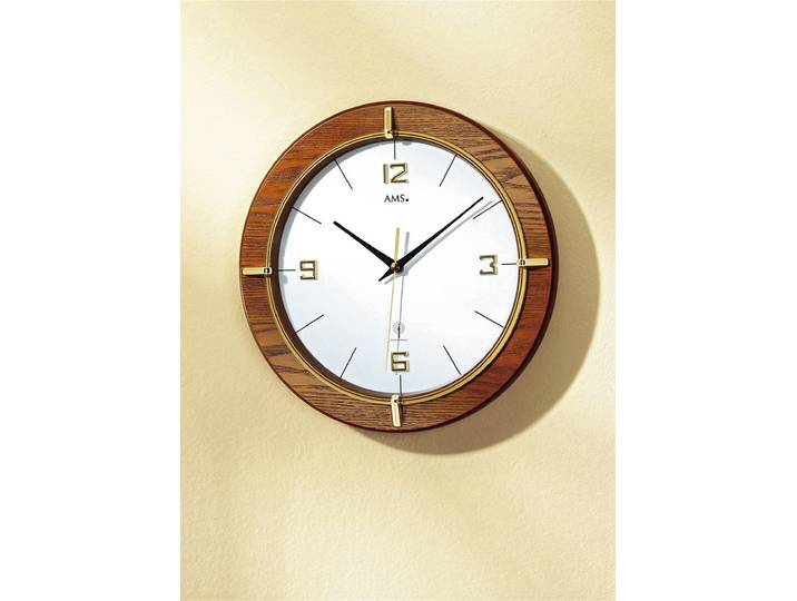 AMS Wanduhr mit Funkuhrwerk, Wanduhr rund