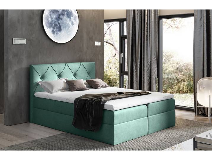 MF Design Boxspringbett Boxspringbett CRYSTAL mit Bettkasten und Federautomatik, Vorhanden