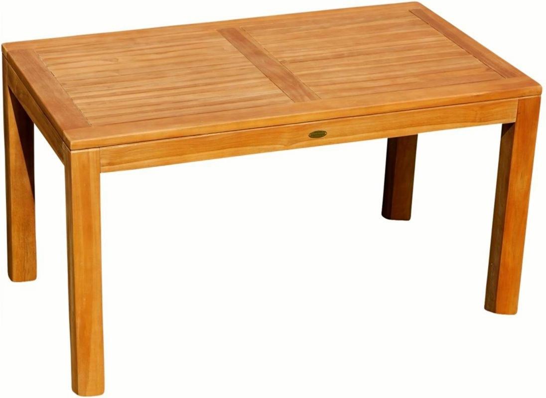 ALEOS. Wuchtiger echt TEAK Bigfuss Design Gartentisch 140x80 Holztisch Teaktisch Garten Tisch Holz JAV-BIGFUSS mit 8x8cm dicken Füßen