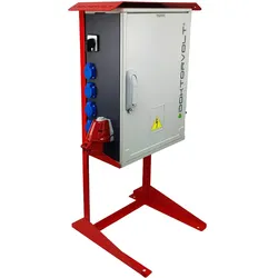 Baustromverteiler auf Ständer OS-S/FI SET tragbar mit Steckdosen 2x32A 1x16A CEE MENNEKES 8x230V Schuko Stromverteiler für Baustellen Stromkasten mit Schutz Doktorvolt DV-8379-D