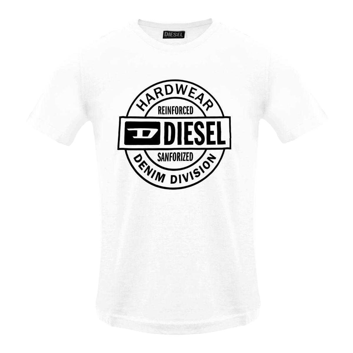 Diesel Heren Hardware Cirkel Logo T-Shirt (Wit)