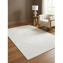 Kurzflorteppich ILLER, mit 3D-Design, Creme, 120 x 170 cm