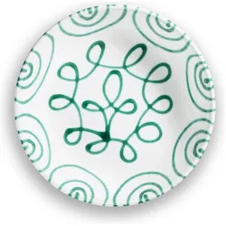 Gmundner Keramik Grüngeflammt, Suppenteller Cup (Ø 20cm), Teller, Grün
