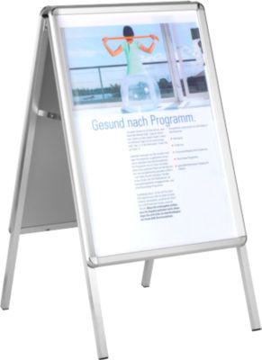 Kundenstopper, Format A1, beidseitig nutzbar, Antireflex-Folie, wetterfest, B 639 x T 700 x H 1120 mm, ohne Plakat