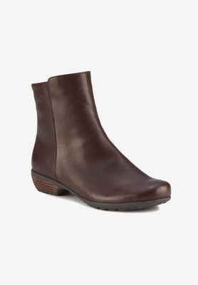Wide Width Women's Elsie Bootie by Ros Hommerson in Brown Leather (Size 10 W)