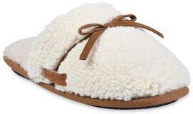 Women's Berber Faux Suede Tie Scuff Slipper by GaaHuu in Natural (Size M(7/8))